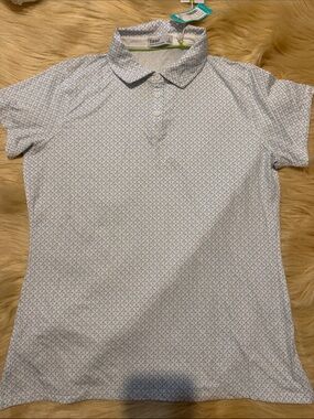 Tasc Performance Light Blue Microprint Polo Shirt size S